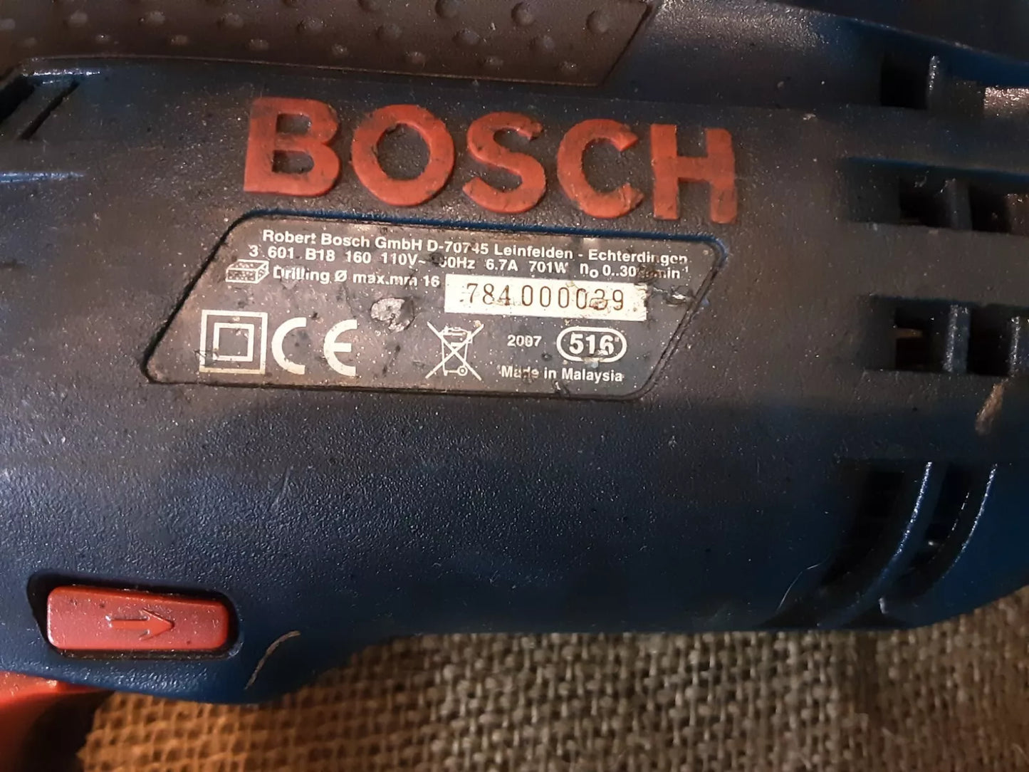 Bosch GSB 1600 RE Hammer Drill 110v